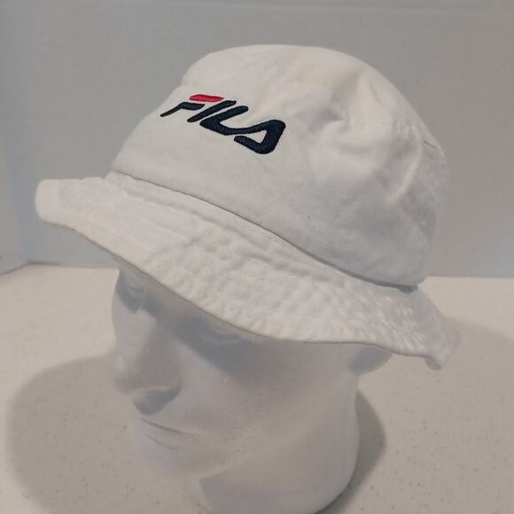 FILA Unisex Bucket Hat White One Size Speed Logo - Picture 2 of 5